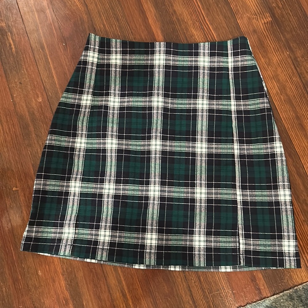 Brandy Melvill Green Plaid Skirt